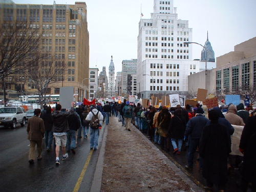 starting off towards City Hall