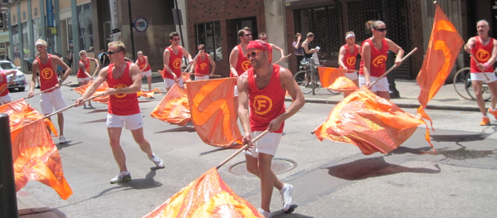 twirling flags
